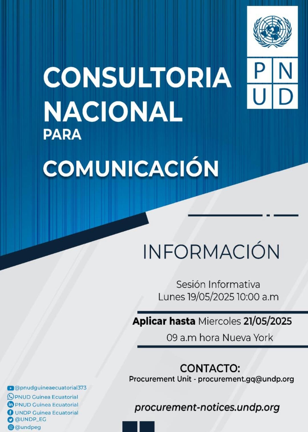 EL PNUD LANZA UNA CONSULTORÍA NACIONAL EN COMUNICACIÓN.