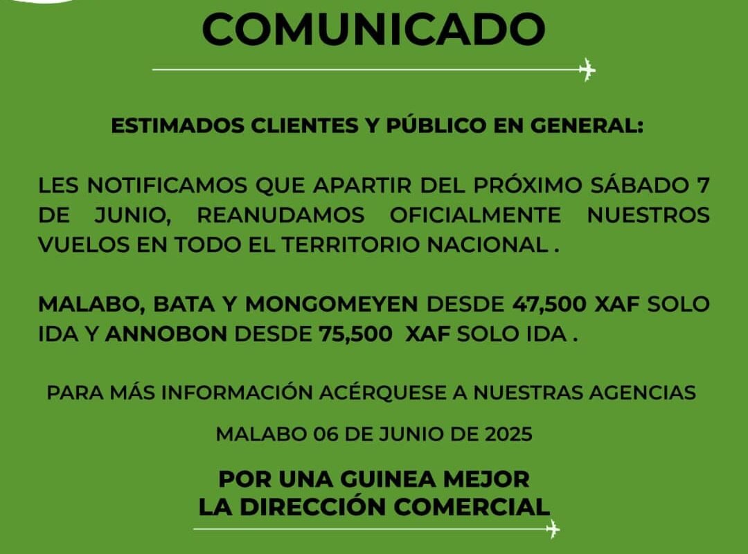 CEIBA INTERCONTINENTAL REANUDA VUELOS NACIONALES A PARTIR DEL 7 DE JUNIO