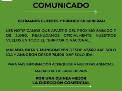 CEIBA INTERCONTINENTAL REANUDA VUELOS NACIONALES A PARTIR DEL 7 DE JUNIO