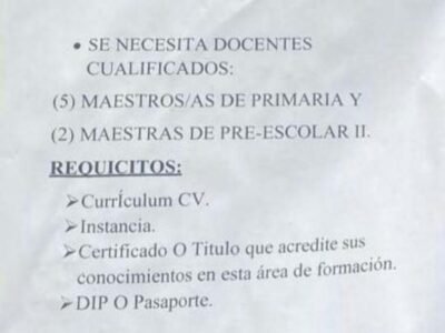 El Centro Privado El Buen Samaritano abre convocatoria para docentes de primaria y preescolar