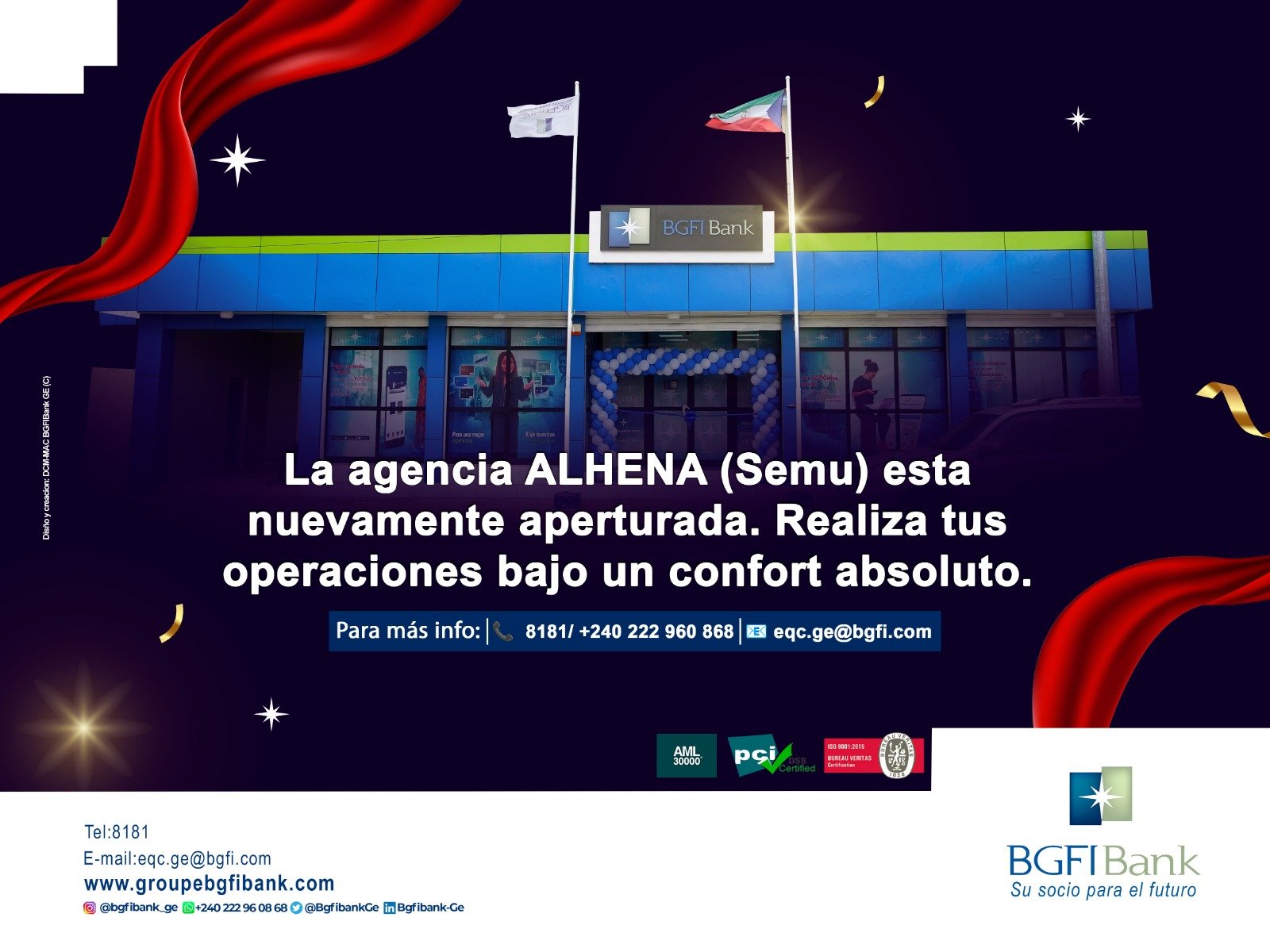 BGFI Bank relanza su agencia ALHENA en Semu con una oferta renovada de servicios
