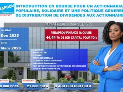 Renaprov Finance SA se prepara para cotizar en la BVMAC con una captación prevista de 8.400 millones de FCFA