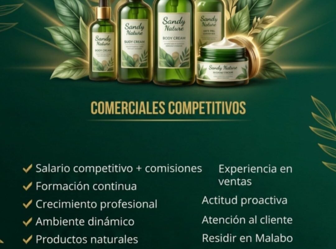 Sandy Beauty S.L. abre un proceso de selección para incorporar comerciales en Malabo