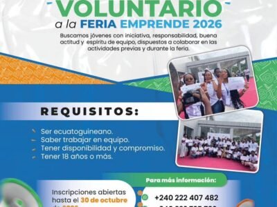 Feria Emprende 2026 abre oportunidades de voluntariado para jóvenes ecuatoguineanos